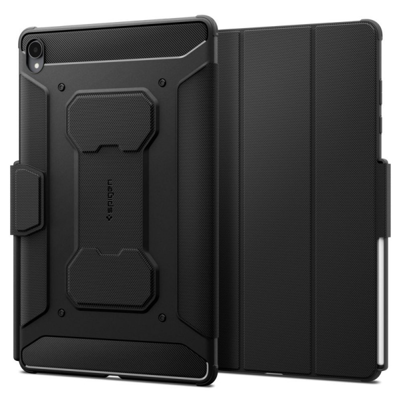 Spigen Rugged Armor ACS11822 planšetinio kompiuterio dėklas, skirtas Samsung Galaxy Tab S12+ 12.6 (X840 / X846b), matinė juoda