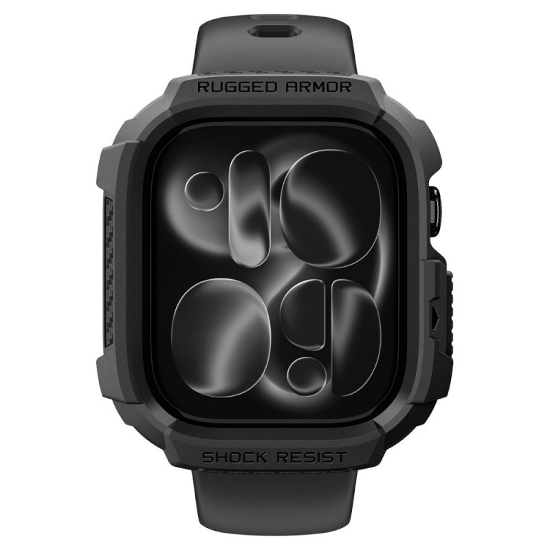 Spigen Rugged Armor ACS11886 dėklas, skirtas Apple Watch 12 46 mm, matinis juodas