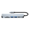 Tech-Protect V4 6-in-1 USB-C šakotuvas, pilkas