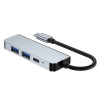 Tech-Protect V2 4-in-1 USB-C šakotuvas, pilkas