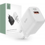 Tech-Protect C20W 2 prievadų sieninis įkroviklis, USB-C PD 20W ir USB-A QC 3.0, baltas