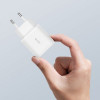 Tech-Protect C20W 2 prievadų sieninis įkroviklis, USB-C PD 20W ir USB-A QC 3.0, baltas