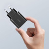 Tech-Protect C30W 2 prievadų sieninis įkroviklis, USB-C PD 30W ir USB-A QC 3.0, juodas