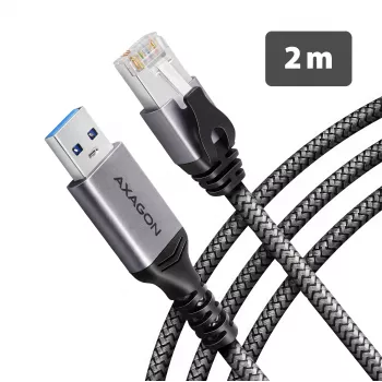 Goobay AXAGON ADE-AM20 USB-A į Gigabit Ethernet adapteris su integruotu 2 m CAT6 kabeliu