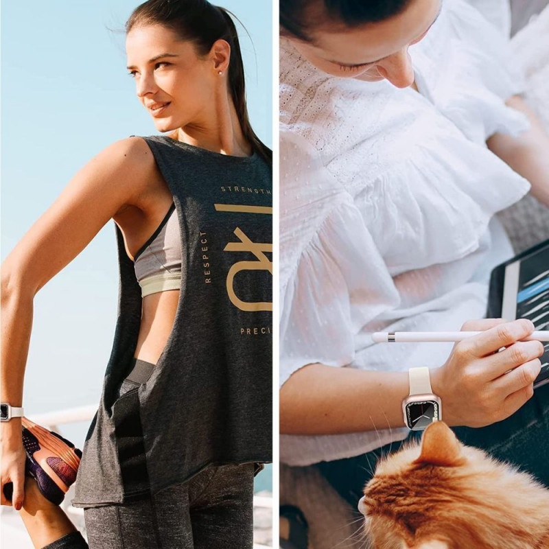 Tech-Protect Defense360 dėklas, skirtas Apple Watch 4/5/6/7/8/9/SE 44/45 mm, juodas/oranžinis
