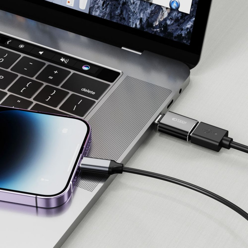 Tech-Protect UltraBoost USB-C / USB-A OTG adapteris, juodas
