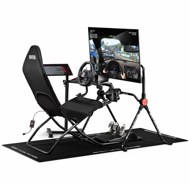 Sulankstomas lenktynių kokpitas Next Level Racing GTLite Air, SIMAERO tinklelis, juodas
