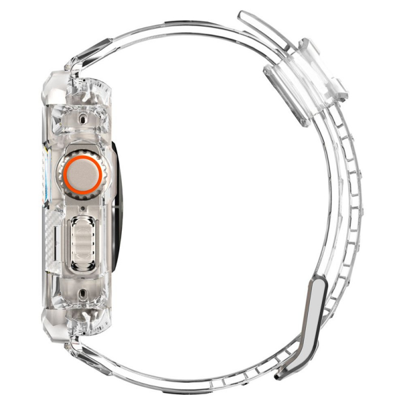 Spigen Rugged Armor Pro apyrankė su dėklu, skirta Apple Watch Ultra 49 mm, Crystal Clear
