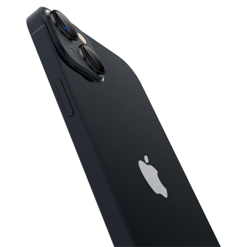 Spigen Optik.tR EZ Fit fotoaparato objektyvo apsauga, skirta Apple iPhone 14 / 14 Plus / 15 / 15 Plus, juoda (2 vnt.)