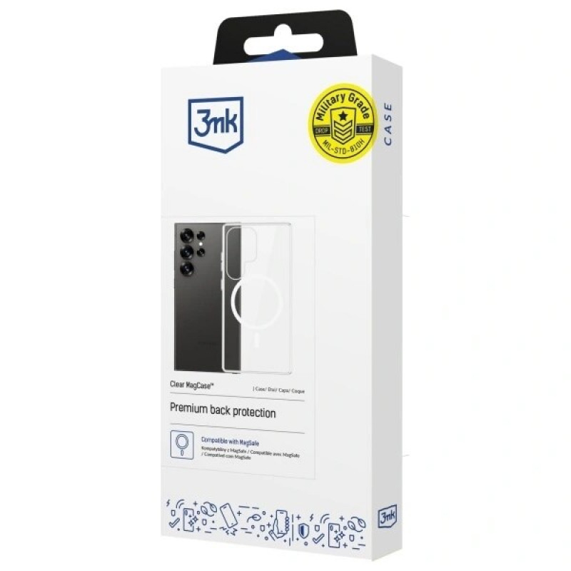 3MK Clear MagCase, skaidrus, skirtas Samsung Galaxy S25 Ultra, MagSafe