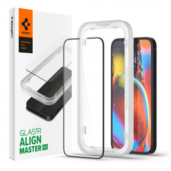 Spigen ALM Glass FC grūdintas stiklas, skirtas Apple iPhone 13 / 13 Pro / 14, juodas