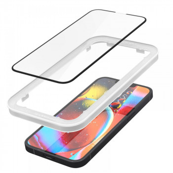 Spigen ALM Glass FC grūdintas stiklas, skirtas Apple iPhone 13 / 13 Pro / 14, juodas