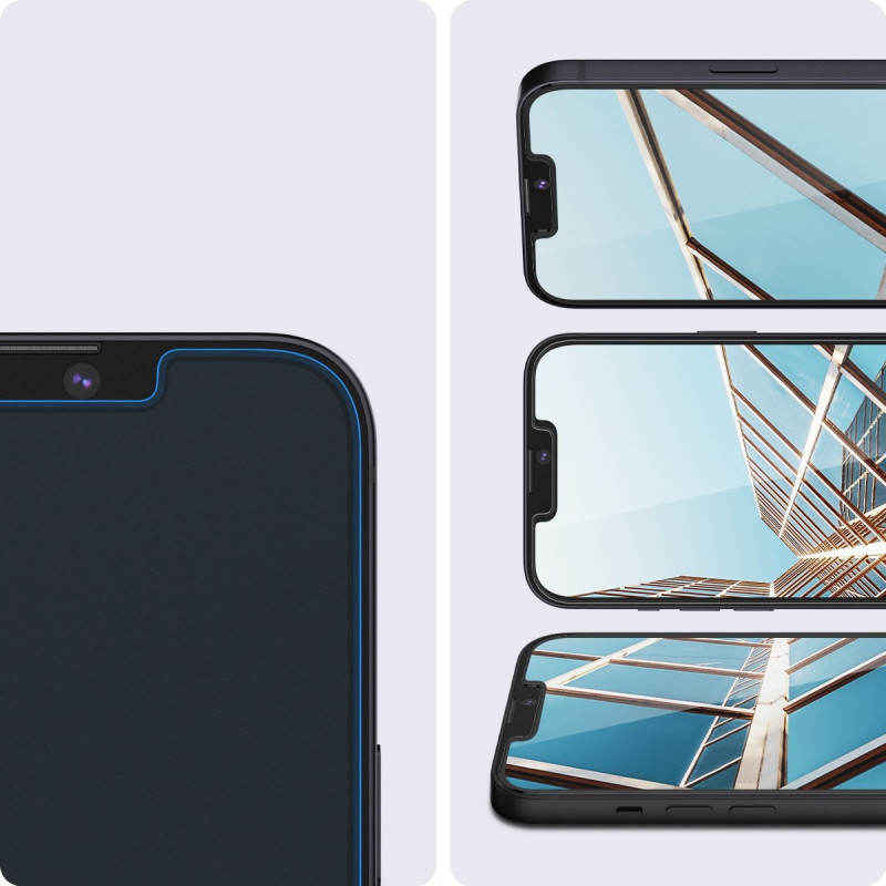 Spigen GLAS.tR EZ Fit grūdintas stiklas, skirtas Apple iPhone 13 / 13 Pro / 14 / 16e / 17e, permatomas
