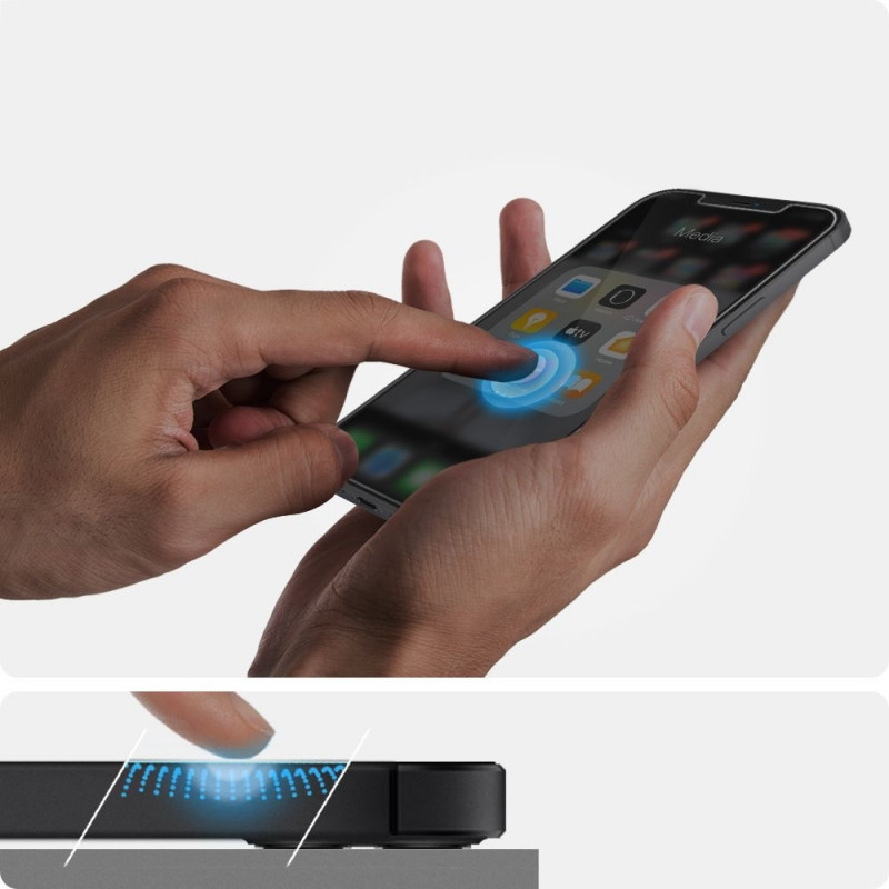 Spigen GLAS.tR EZ Fit grūdintas stiklas, skirtas Apple iPhone 12 / 12 Pro (2 vnt.)