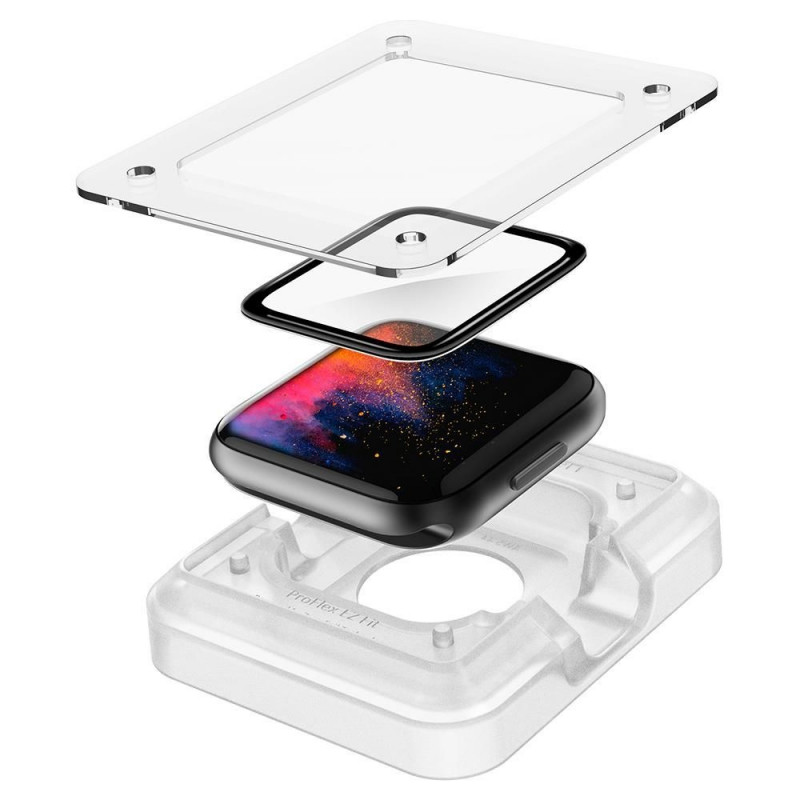 Spigen ProFlex EZ Fit AFL01220 hibridinio stiklo ekrano apsauga, skirta Apple Watch 4/5/6/7/8/9/SE 44/45 mm