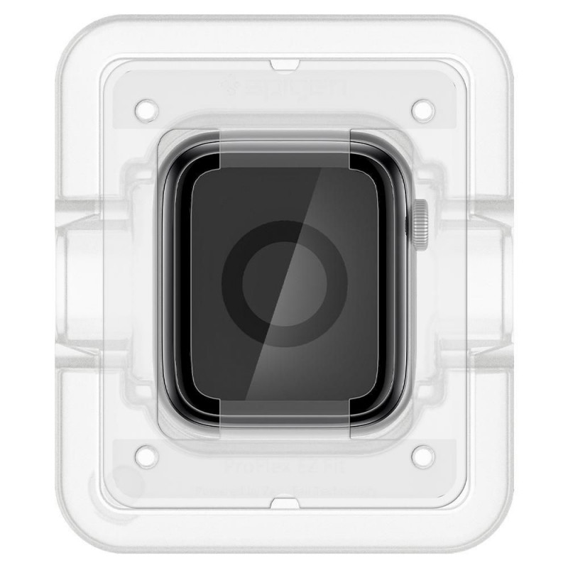 Spigen ProFlex EZ Fit AFL01220 hibridinio stiklo ekrano apsauga, skirta Apple Watch 4/5/6/7/8/9/SE 44/45 mm