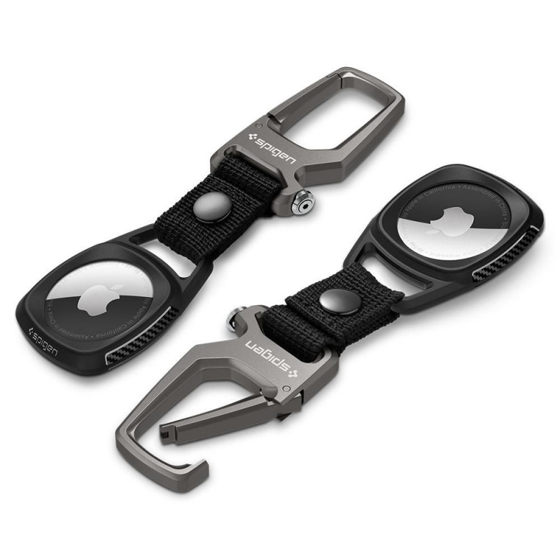 Spigen tvirtas apsauginis dėklas, skirtas Apple AirTag, matinė juoda