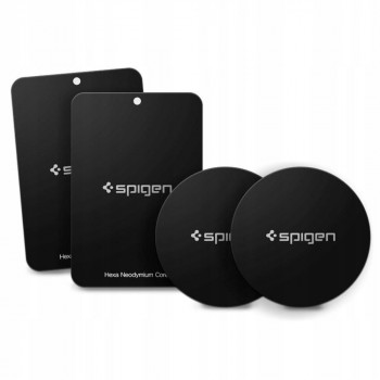 Spigen MP-4P magnetinės metalinės plokštelės automobiliniams telefono laikikliams 000EP20342, juodos (4 vnt.)