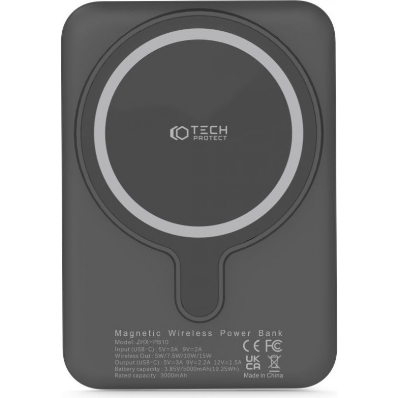 Tech-Protect PB10 LifeMag MagSafe nešiojamasis įkroviklis 5000 mAh 15 W (THP1281BLK), juodas
