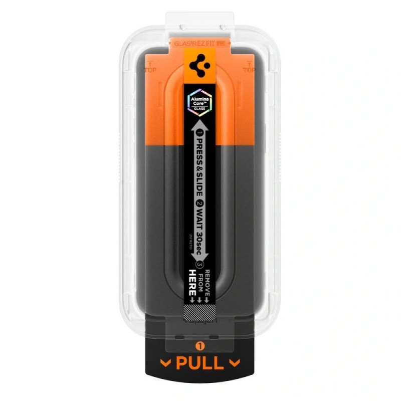 Spigen Glas.tR EZ Fit HD AGL10097 ekrano apsauga, skirta Apple iPhone 17 Pro, permatoma