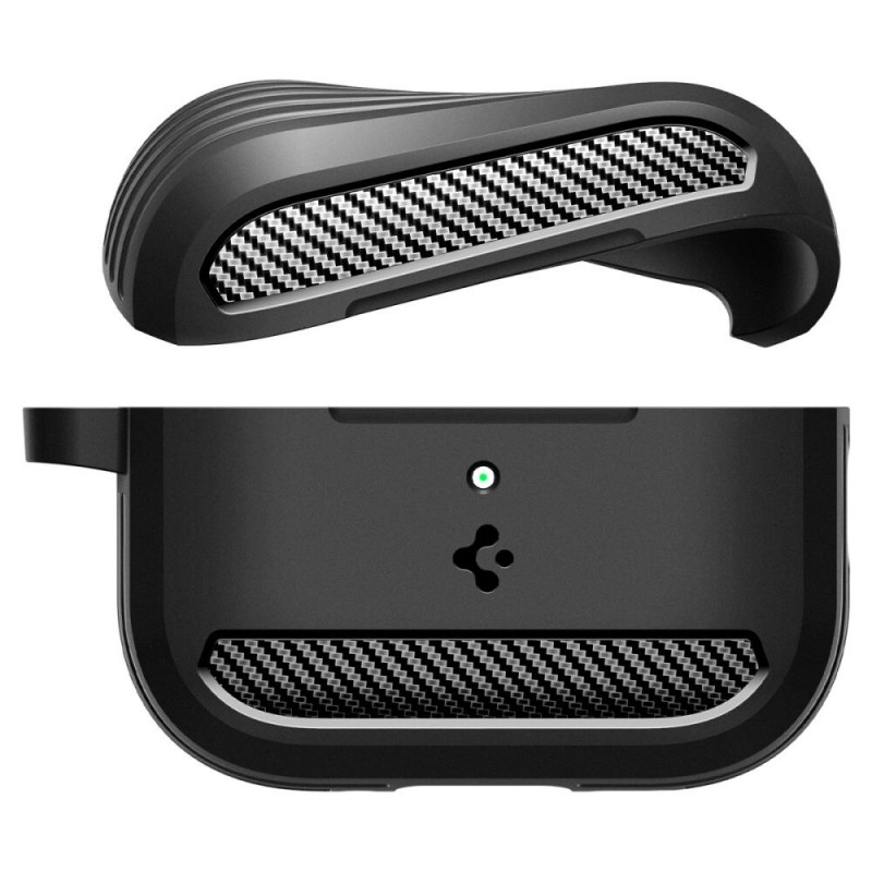Spigen Rugged Armor ACS09822 dėklas, skirtas Apple AirPods Pro 3, matinė juoda