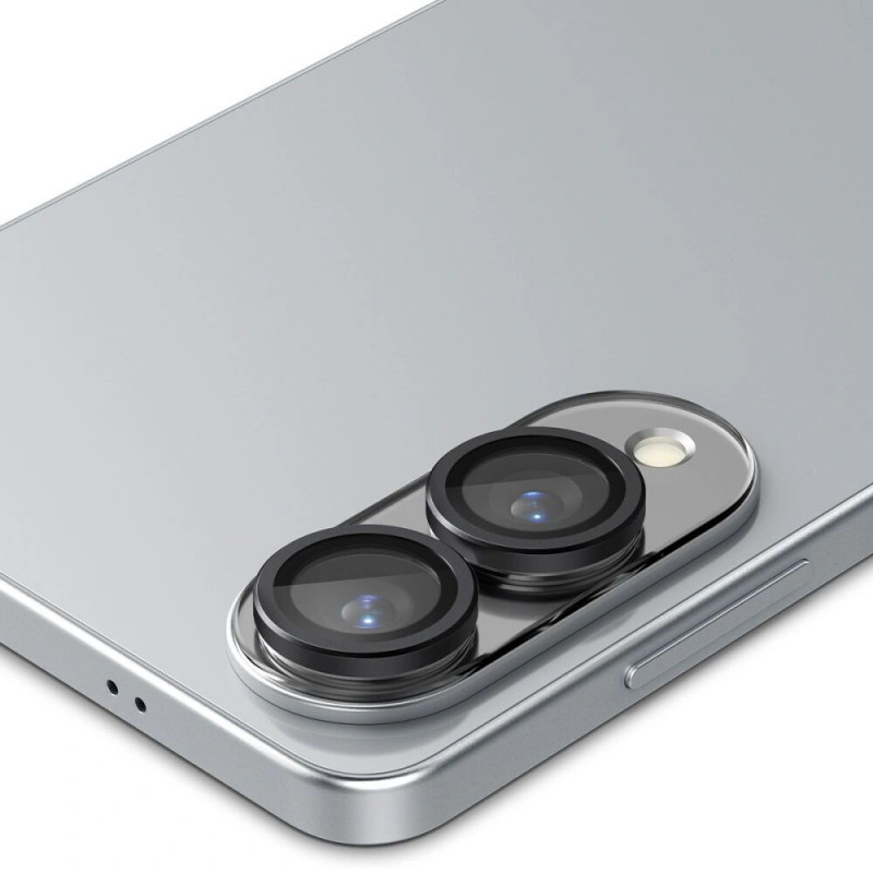 Spigen Optik Pro Glas.tR EZ Fit AGL09413 fotoaparato apsauga, skirta Samsung Galaxy S25 Edge, juoda (2 vnt.)