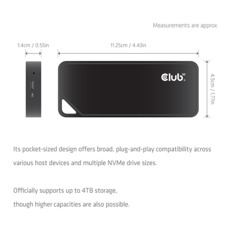 Club3D CAC-2510 M.2 NVMe SSD korpusas su ventiliatoriumi, USB4