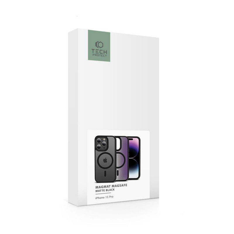 Tech-Protect Magmat MagSafe THP2283 dėklas, skirtas Apple iPhone 15 Pro, matinė juoda