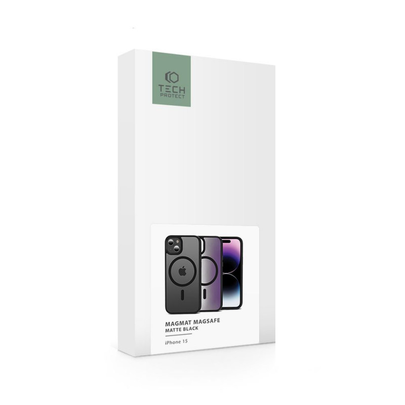 Tech-Protect Magmat MagSafe THP2261 dėklas, skirtas Apple iPhone 15, matinė juoda