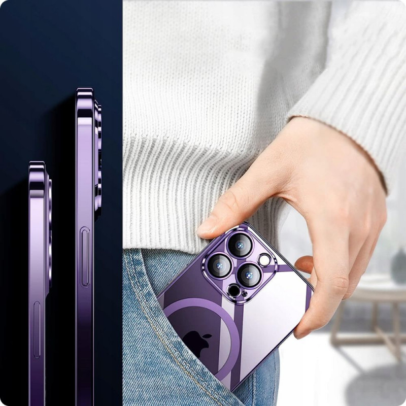 Tech-Protect MagShine MagSafe dėklas, skirtas Apple iPhone 14, violetinis