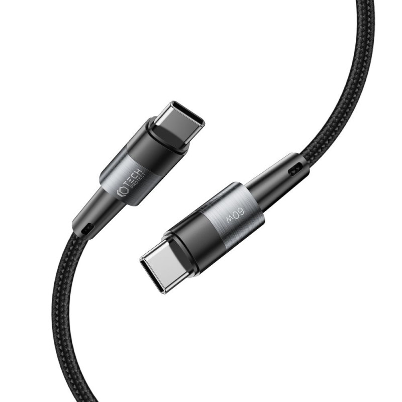 Tech-Protect UltraBoost USB-C/USB-C kabelis PD 60W 3A 100 cm, pilkas