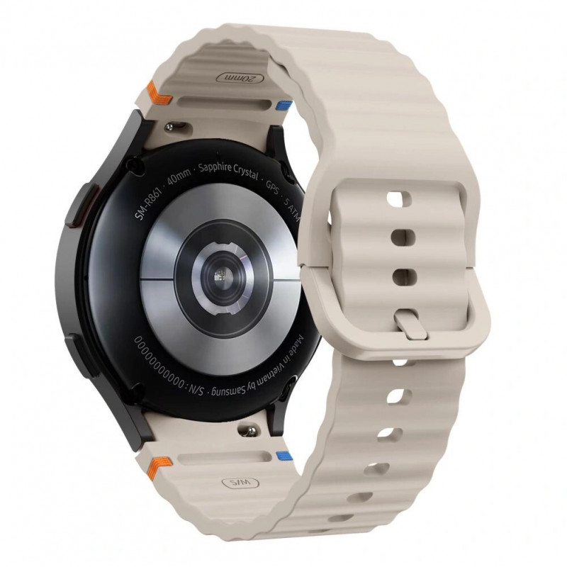Tech-Protect silikoninis sportinis dirželis, skirtas Samsung Galaxy Watch 4/5/5 Pro/6/7/FE, Starlight