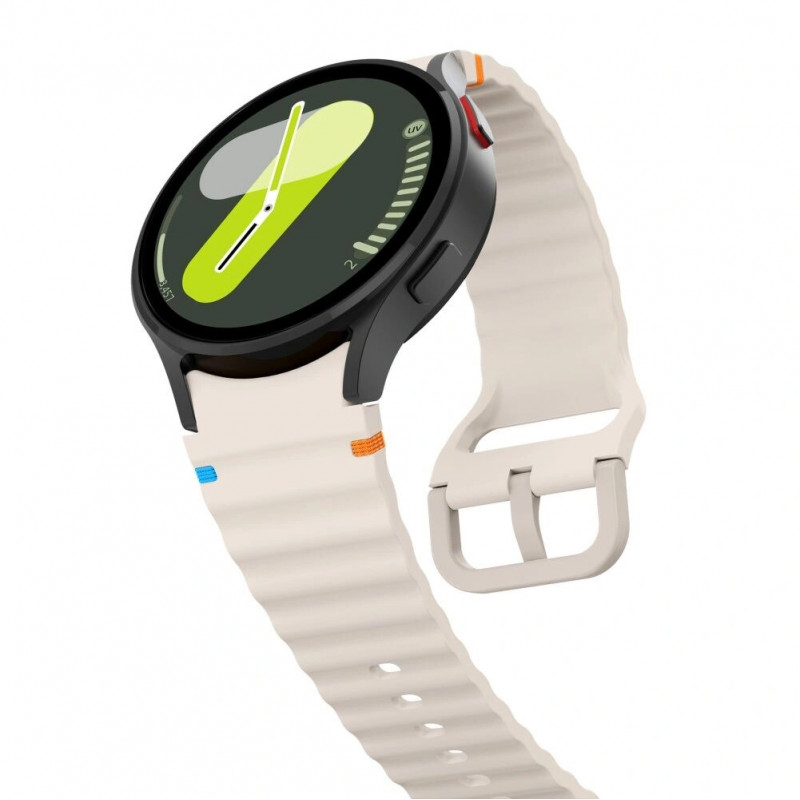 Tech-Protect silikoninis sportinis dirželis, skirtas Samsung Galaxy Watch 4/5/5 Pro/6/7/FE, Starlight