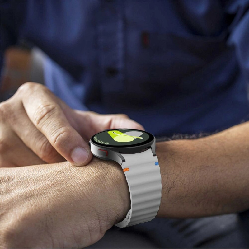 Tech-Protect silikoninis sportinis dirželis, skirtas Samsung Galaxy Watch 4/5/5 Pro/6/7/FE, Starlight