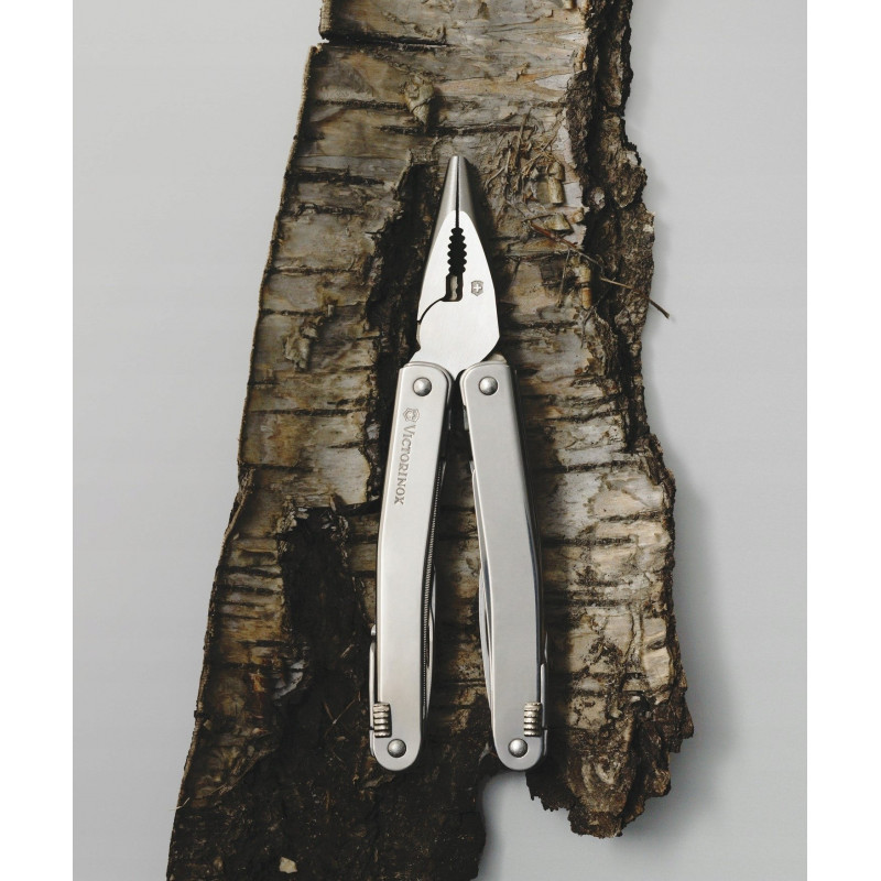Victorinox Swiss Tool Spirit X Plus universalus įrankis, nerūdijantis plienas, oda, 105 mm (3.0235.L)