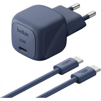 Belkin BoostCharge 30 W USB-C PD įkroviklis su PPS ir 2 m USB-C kabeliu (WCA008KQ2MBL-B6)