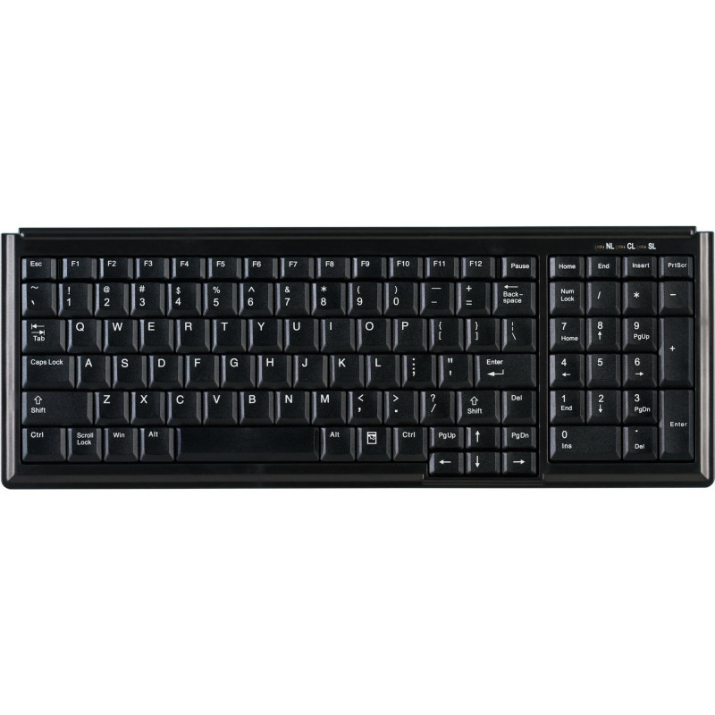 Active Key AK-7000-U-B/CH mini stalinė klaviatūra, laidinė, USB, šveicariškas išdėstymas, juoda