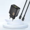 Dudao A27TEU PD 30W GaN sieninis įkroviklis, USB-A + USB-C, juodas