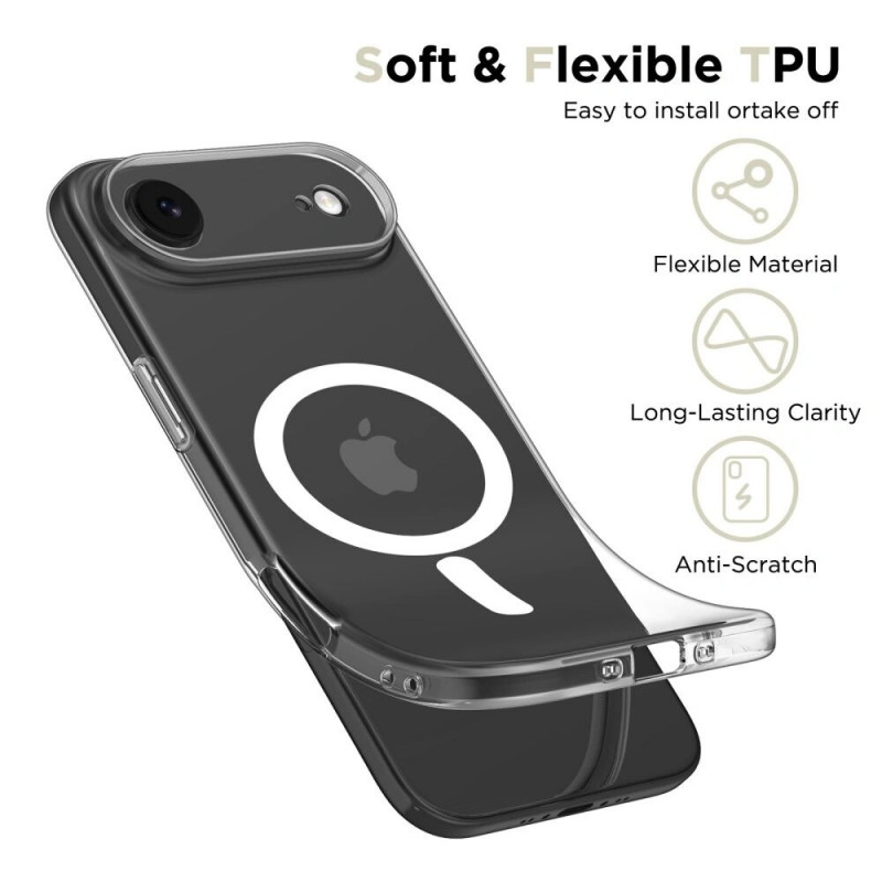 Tech-Protect FlexAir MagSafe dėklas, skirtas Apple iPhone Air, permatomas