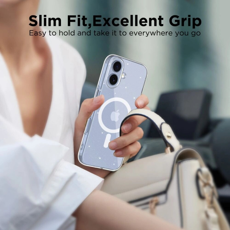 Tech-Protect FlexAir MagSafe dėklas, skirtas Apple iPhone 17, permatomas blizgus