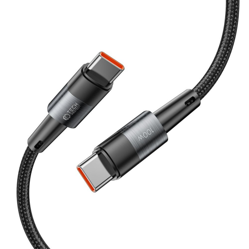 Tech-Protect Ultraboost USB-C PD kabelis, 100W, 5A, 25 cm, pilkas