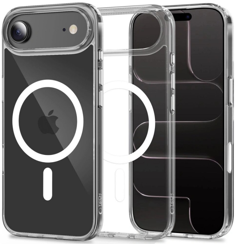 Tech-Protect Flexair Hybrid CC MagSafe dėklas, skirtas Apple iPhone Air, permatomas