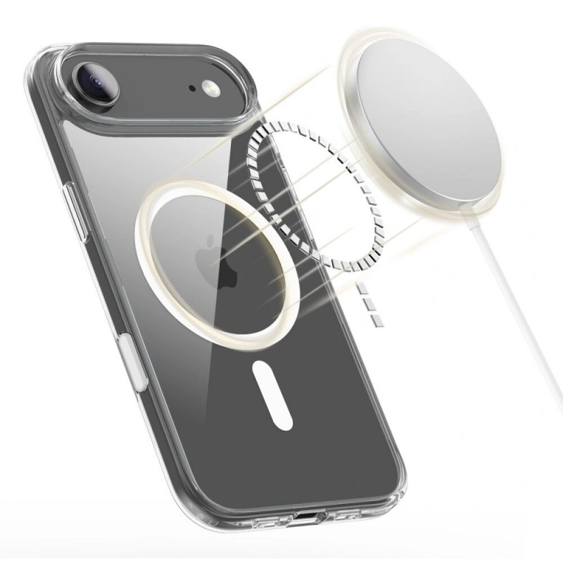 Tech-Protect Flexair Hybrid CC MagSafe dėklas, skirtas Apple iPhone Air, permatomas