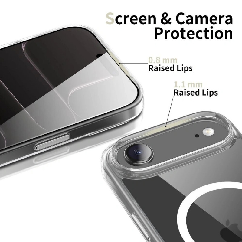 Tech-Protect Flexair Hybrid CC MagSafe dėklas, skirtas Apple iPhone Air, permatomas
