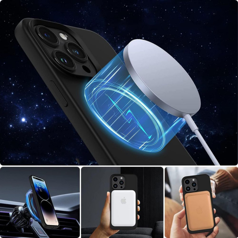 Tech-Protect silikoninis MagSafe dėklas, skirtas Apple iPhone 13 / 14, juodas (THP2235)