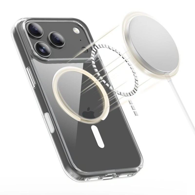 Tech-Protect Flexair Hybrid CC MagSafe dėklas, skirtas Apple iPhone 17 Pro, permatomas