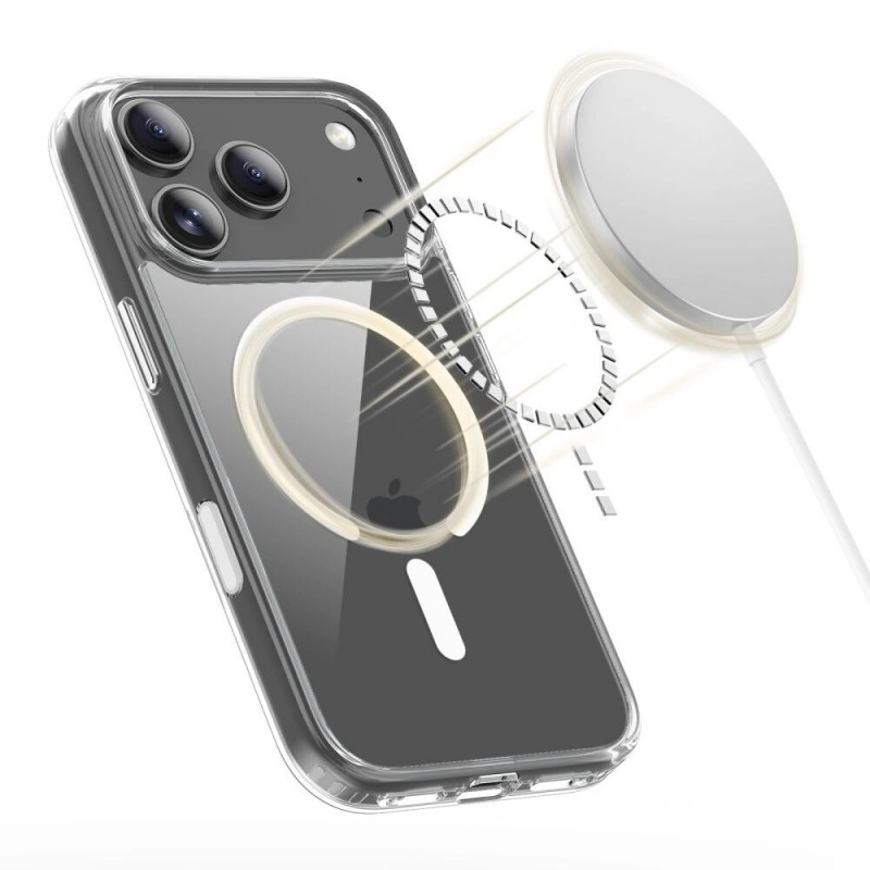 Tech-Protect Flexair Hybrid CC MagSafe dėklas, skirtas Apple iPhone 17 Pro Max, permatomas