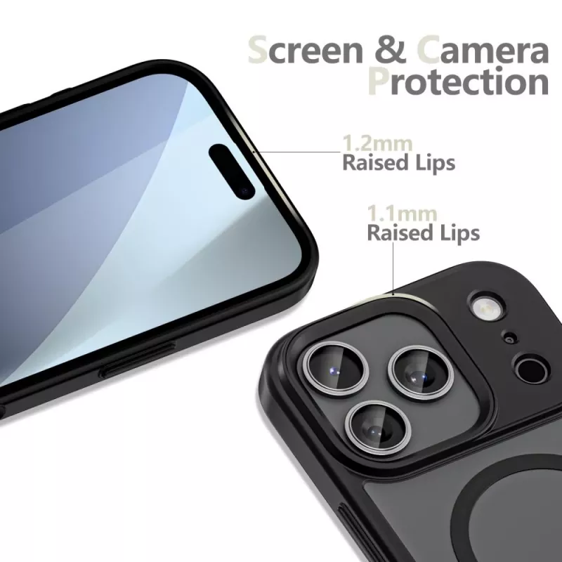 Tech-Protect Magmat MagSafe dėklas, skirtas Apple iPhone 17 Pro Max, matinė juoda