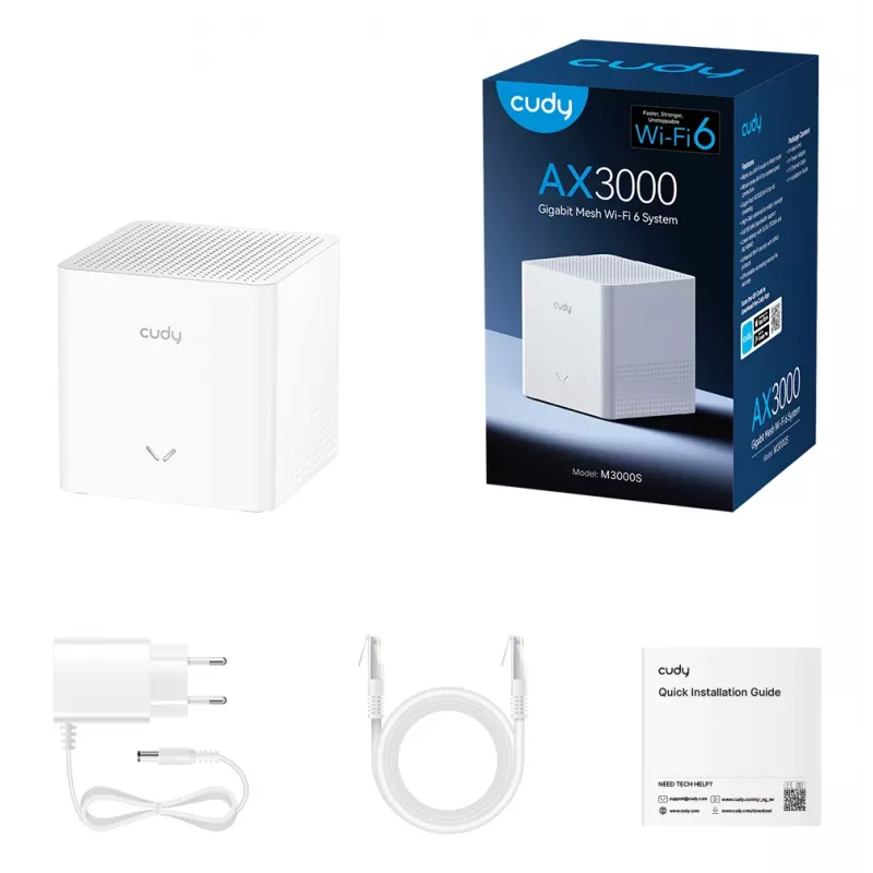 CUDY M3000S AX3000 Wi-Fi 6 mesh sistema, 1 vnt.