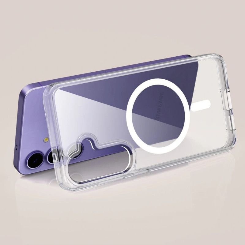 Tech-Protect Flexair Hybrid MagSafe dėklas, skirtas Samsung Galaxy S25, permatomas